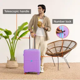 Nasher Miles Purple Medium Hard Cabin Trolley Bag image 3