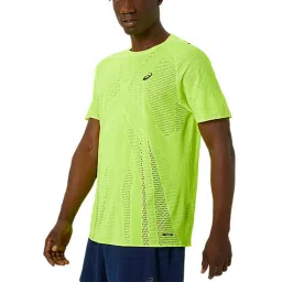 Asics Green Regular Fit Self Pattern Sports T-Shirt image 3