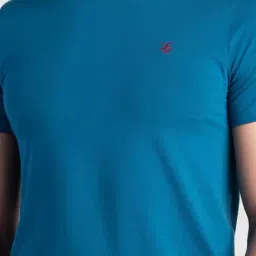 Reid & Taylor Teal Cotton Regular Fit T-Shirt image 5