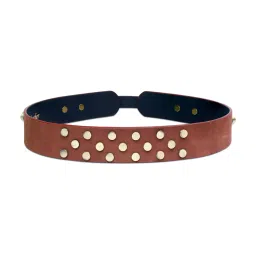 Aditi Wasan Maroon Studded Leather Casual Belt image 3