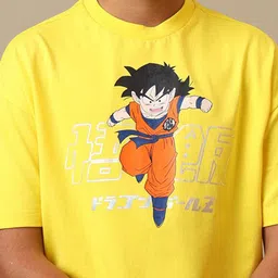 Kids Ville Boys Dragon Ball Z Printed Pure Cotton Oversized T-Shirt image 4