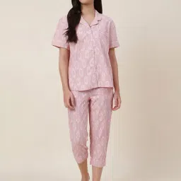 Fabindia Pink Cotton Printed Shirt Pyjama Set-picture-17