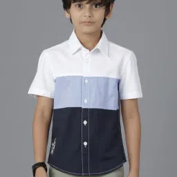 Under Fourteen Only Kids White & Black Color Block Shirt-picture-42