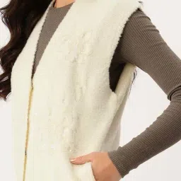 Apsley Off White Regular Fit Embellished Cardigan image 4