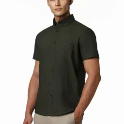 Louis Philippe Green Slim Fit Shirt image 3