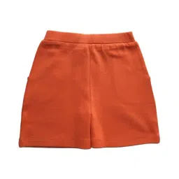 zach and kiki ZACH &KIKI Boys Orange Cotton Solid Shorts image 2