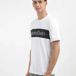Calvin Klein Jeans White Cotton Regular Fit Logo Printed T-Shirt image 3