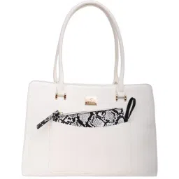 Caprese Ellis White Faux Leather Solid Shoulder Handbag-image-32