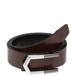 Carlton London Brown Leather Waist Belt For Men image 3