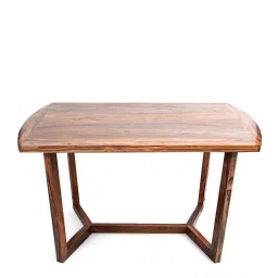 Ikiriya Columbus Solid Brown Wood Dining Table Teak Finish image 3
