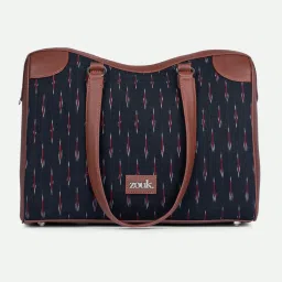 ZOUK Ikat GreRed Printed Tote Handbag image 3