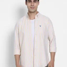 American Eagle Beige Cotton Slim fit Stripes Shirt-picture-19