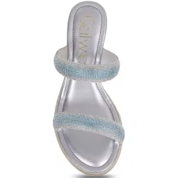 Catwalk Women's Blue Casual Wedges image 3