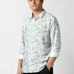 Van Heusen Grey Slim Fit Printed Shirt image 3
