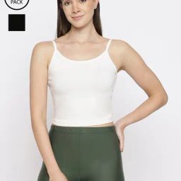 La Intimo Cream & Black Forever Beauty Camisole (Pack of 2)-picture-35