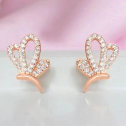 Zavya Butterfly Rose Gold Plated 925 Sterling Silver Earrings-picture-16