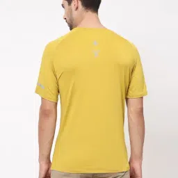 Dida Yellow Polyster Regular Fit Solid T-Shirt image 2
