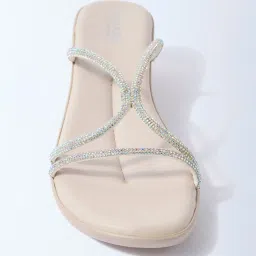 LUNA BLU by Westside Ivory Diamante Comfort Wedge-Heel Sandals image 3