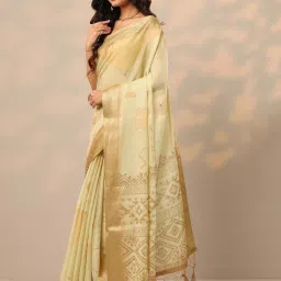 Libas Gold Woven Design Saree With Unstitched Blouse image 3