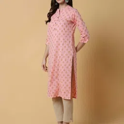 showoffff SHOWOFF Pink Printed Straight Kurta image 3