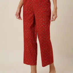 Fabindia Rust Cotton Printed Palazzos image 3