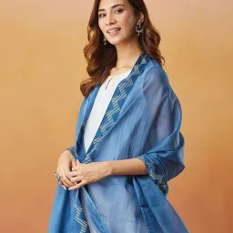 Fabindia Blue Plain Dupatta image 3