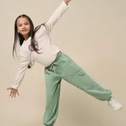 U.S. Polo Assn. Girls Green Cotton Jeans image 5