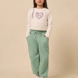 U.S. Polo Assn. Girls Green Cotton Jeans image 4