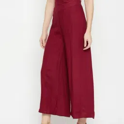 Duke Red Mid Rise Palazzos image 3