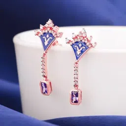 GIVA 925 Silver Rose Gold Queen Victoria's Coronet Earrings for Women & Girls-image-84