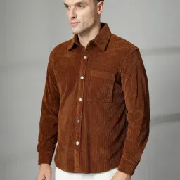 Chkokko Brown Relaxed Fit Solid Jackets-picture-37