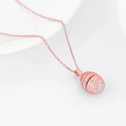 GIVA 925 Silver Rose Gold Heart Riddles Pendant with Link Chain for Women & Girls-image-33