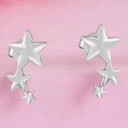 Zavya Star Rhodium Plated 925 Sterling Silver Earrings-picture-18