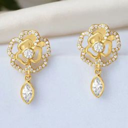 Zavya Floral Gold Plated 925 Sterling Silver Earrings-picture-38