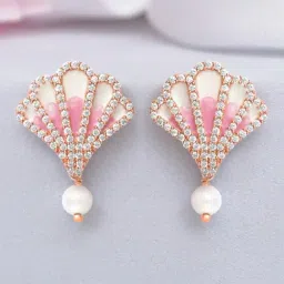 Zavya Pearl Rose Gold Plated 925 Sterling Silver Earrings-picture-24