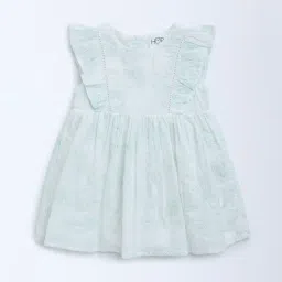 HOP Baby by Westside White Botanical Embroidered Cotton A-Line Dress-image-4