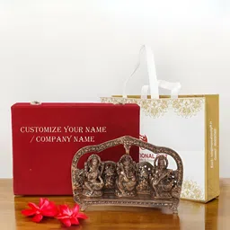 INTERNATIONAL GIFT Brown Lord Ganesha Goddess Laxmi & Saraswati Religious Idol Showpiece-picture-21
