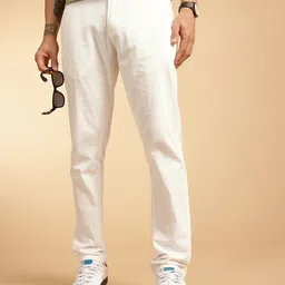 French Connection Men Cotton-Linen Slim Fit Chinos Trousers-image-73