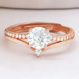 Zavya Solitaire Rose Gold Plated 925 Sterling Silver Ring-picture-39
