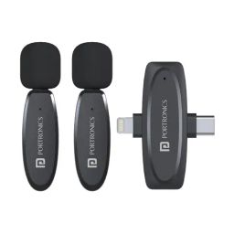 Portronics Vlogmate 2 Dual Mic Wireless Omnidirectional Microphone with 8 Pin Receiver (Black)-picture-39