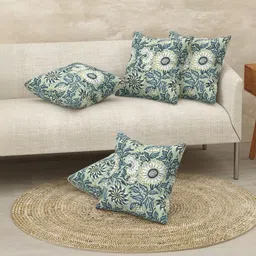 Texstylers Green Set of 5 Floral Square Cushion Covers image 4