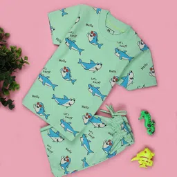 V-Mart Boys Printed Pure Cotton T-Shirt With Shorts-image-24