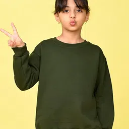 NUSYL Girls Solid Oversized Sweatshirt image 1