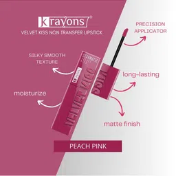 krayons Set Of 4 Velvet Kiss Liquid Lipstick - 3.5 ml Each- Shade 01-05-08-09 image 2