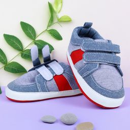 Baby Moo Colour Blocked Denim Booties - Blue-picture-33