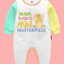 The Peppy Tend 100% Cotton Family Theme Full Sleeves Mom Dads Mini Masterpiece Text Printed Romper - Multi Colour-picture-26