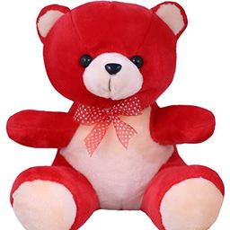 Tickles Teddy Bear with Ribbon Bow Soft Stuffed Plush Toy For Kids Boys & Girls Birthday Gift Valentine's Day (Color: Red & Cream Size: 30 cm)-picture-18