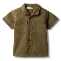 Tales & Stories Cotton Knit Half Sleeves Thread Work Embroidered Shirt - Green-picture-42