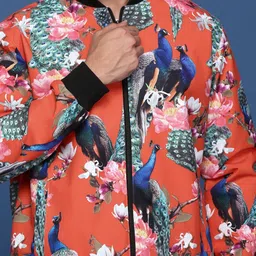 SHOWOFFFF Men Floral Lightweight Bomber Jacket image 5