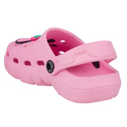 Yellow Bee Solid Clogs With Strawberry & Floral Charms - Pink image 4